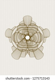 Brown rosette. Linear Illustration.