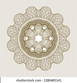 Brown rosette. Linear Illustration.