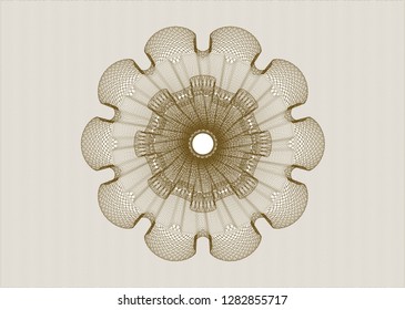 Brown rosette. Linear Illustration.