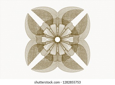 Brown rosette. Linear Illustration.