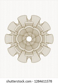 Brown rosette. Linear Illustration.