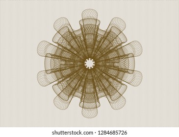 Brown rosette. Linear Illustration.