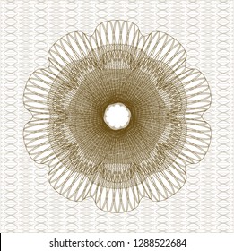 Brown rosette. Linear Illustration.