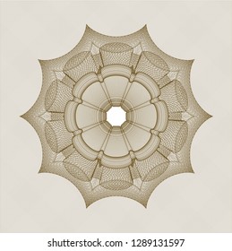 Brown rosette. Linear Illustration.