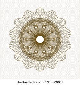 Brown rosette. Linear Illustration.