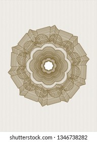 Brown rosette. Linear Illustration.