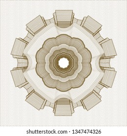 Brown rosette. Linear Illustration.