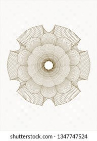 Brown rosette. Linear Illustration.