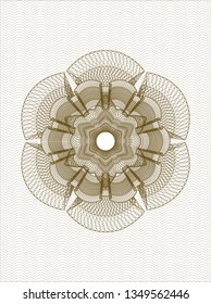 Brown rosette. Linear Illustration.