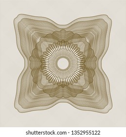 Brown rosette. Linear Illustration.