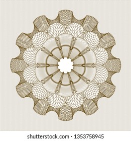 Brown rosette. Linear Illustration.