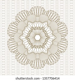 Brown rosette. Linear Illustration.