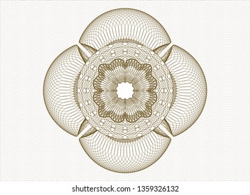 Brown rosette. Linear Illustration.