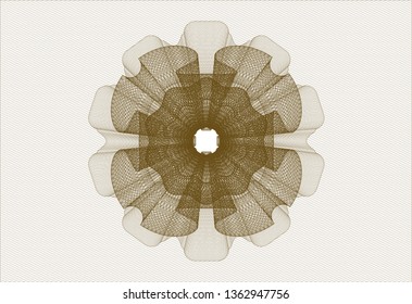 Brown rosette. Linear Illustration.