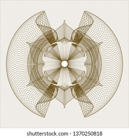 Brown rosette. Linear Illustration.