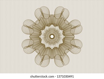 Brown rosette. Linear Illustration.