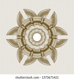 Brown rosette. Linear Illustration.