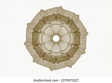 Brown rosette. Linear Illustration.