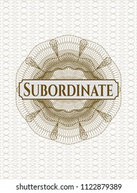 Brown rosette. Linear Illustration with text Subordinate inside
