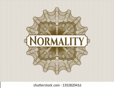 Brown rosette. Linear Illustration with text Normality inside