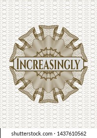 Brown rosette. Linear Illustration with text Increasingly inside