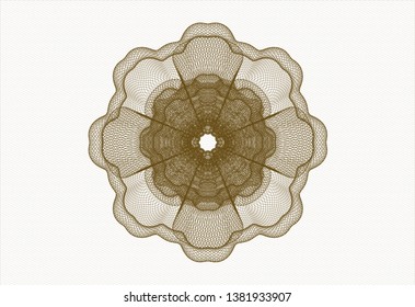 Brown rosette. Linear Illustration. Vector, Detailed.