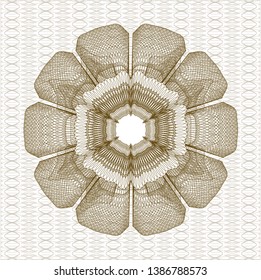 Brown rosette. Linear Illustration. Vector, Detailed.