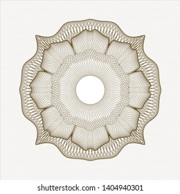 Brown rosette. Linear Illustration. Vector, Detailed.