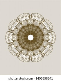 Brown rosette. Linear Illustration. Vector, Detailed.