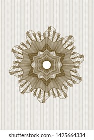 Brown rosette. Linear Illustration. Vector, Detailed.