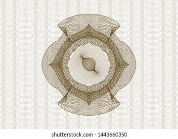 Brown rosette. Linear Illustration. Vector, Detailed.