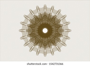 Brown rosette. Linear Illustration. Vector, Detailed.