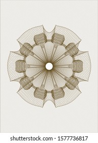 Brown rosette. Linear Illustration. Vector, Detailed.