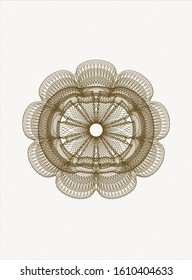 Brown rosette. Linear Illustration. Vector, Detailed.