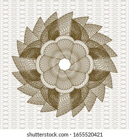 Brown rosette. Linear Illustration. Vector, Detailed.