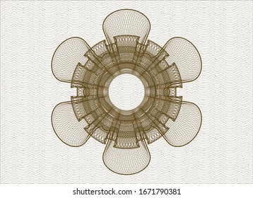 Brown rosette. Linear Illustration. Vector, Detailed.