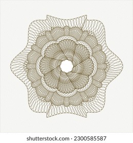 Brown rosette. Linear Illustration. Vector, Detailed. 
