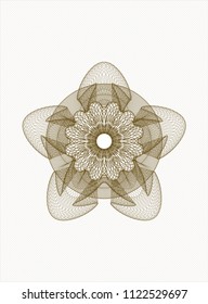 Brown rosette or money style emblem