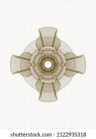 Brown rosette or money style emblem