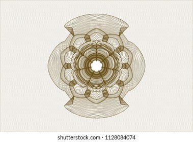 Brown rosette or money style emblem