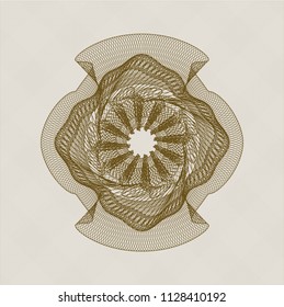 Brown rosette or money style emblem