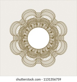 Brown rosette or money style emblem