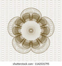 Brown rosette or money style emblem