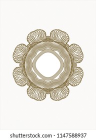 Brown rosette or money style emblem