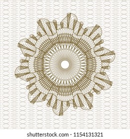 Brown rosette or money style emblem
