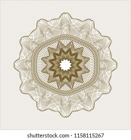 Brown rosette or money style emblem