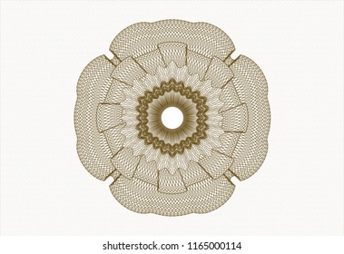 Brown rosette or money style emblem