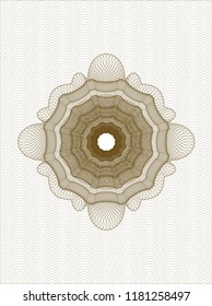 Brown rosette or money style emblem