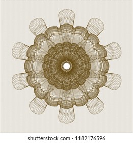 Brown rosette or money style emblem