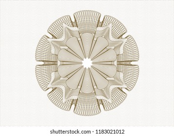Brown rosette or money style emblem